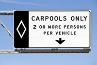 road sign showing carpool lane