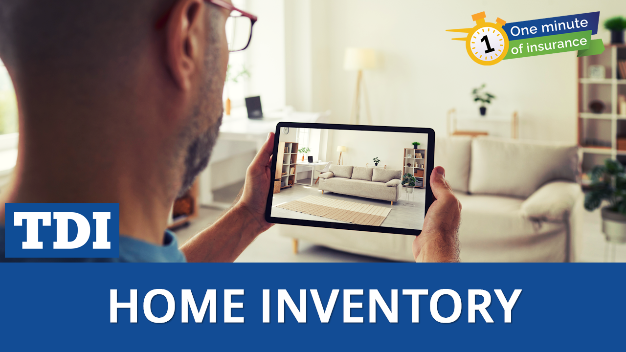 Text on image: One minute: Home inventory