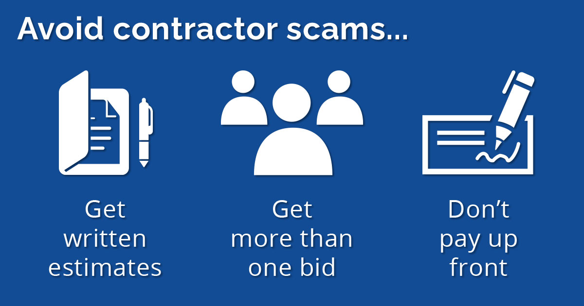 Avoid contractor scams graphic