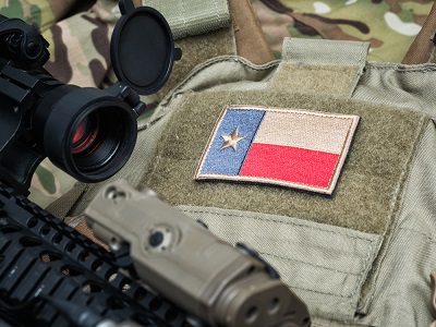 Parche de la bandera de Texas en el uniforme