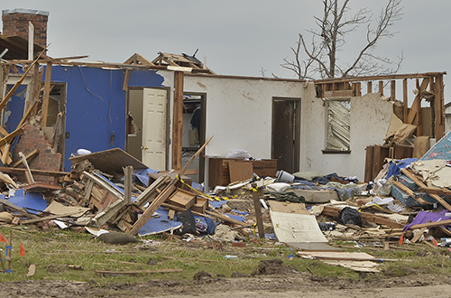 House destroyed by tornado.